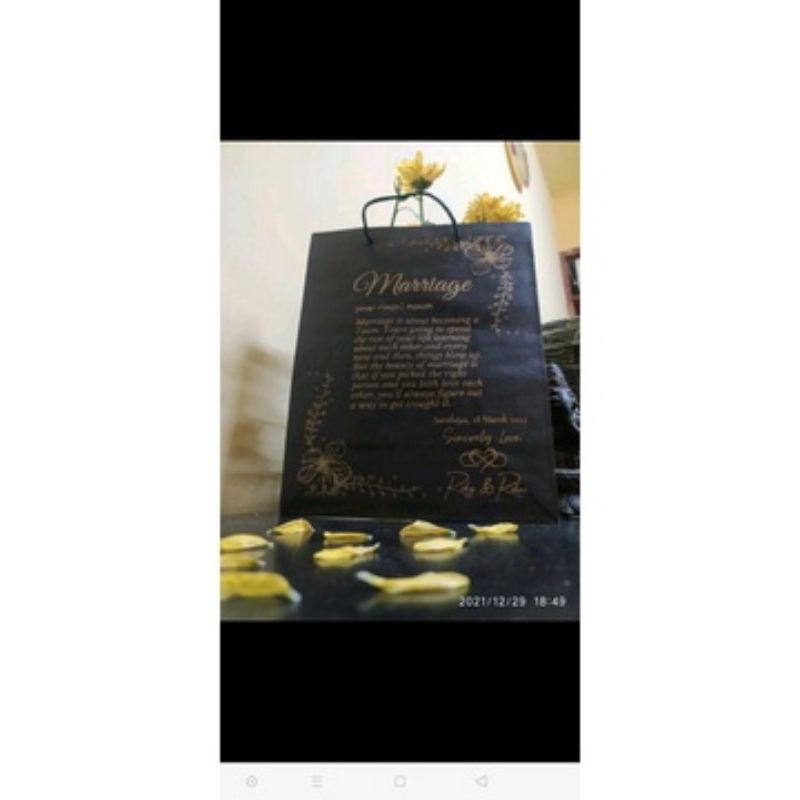 

SABLON PAPER BAG WARNA HITAM/ UKURAN 20X10X25