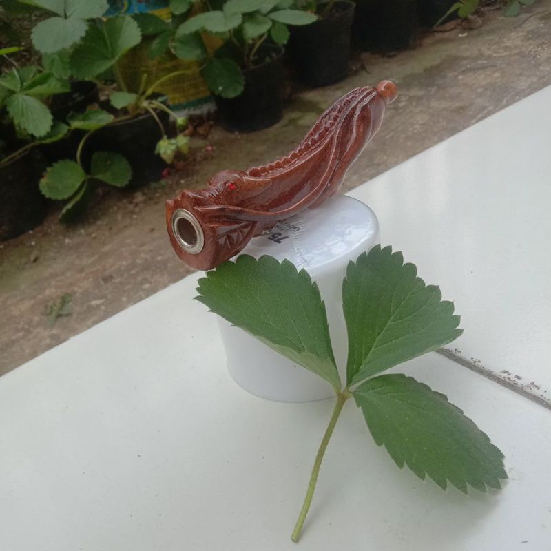 pipa roko bonggol pisang ukir naga