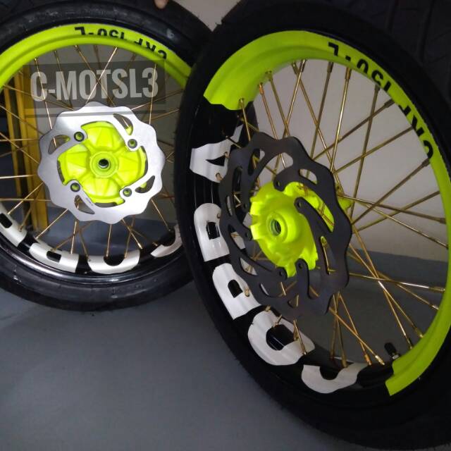 Velg supermoto crf 150 ukuran ring 17 plus ban set paket komplit tinggal pasang bonus cakram