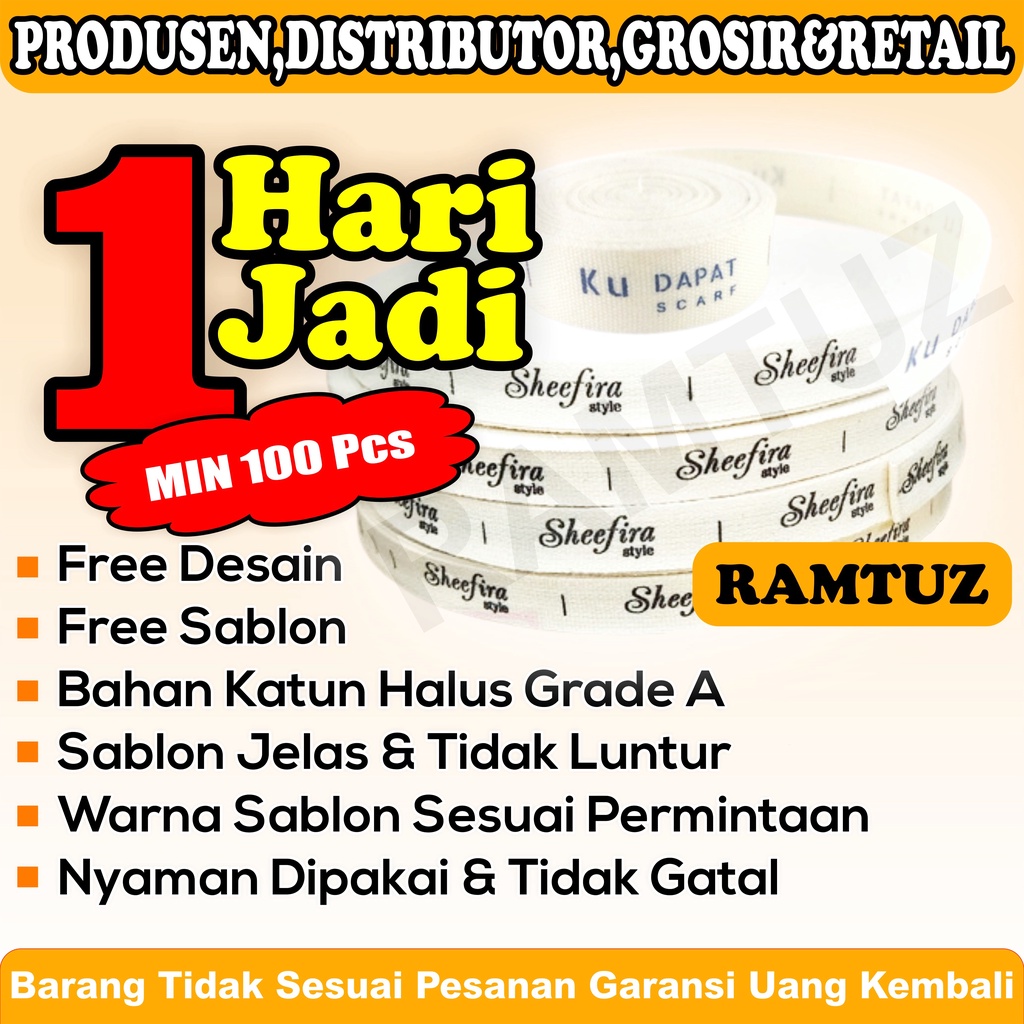 

LABEL KAOS / Label Katun / Label Hijab / Label Kaos / label tas / label BAJU/ LABEL KAOS 100PCS
