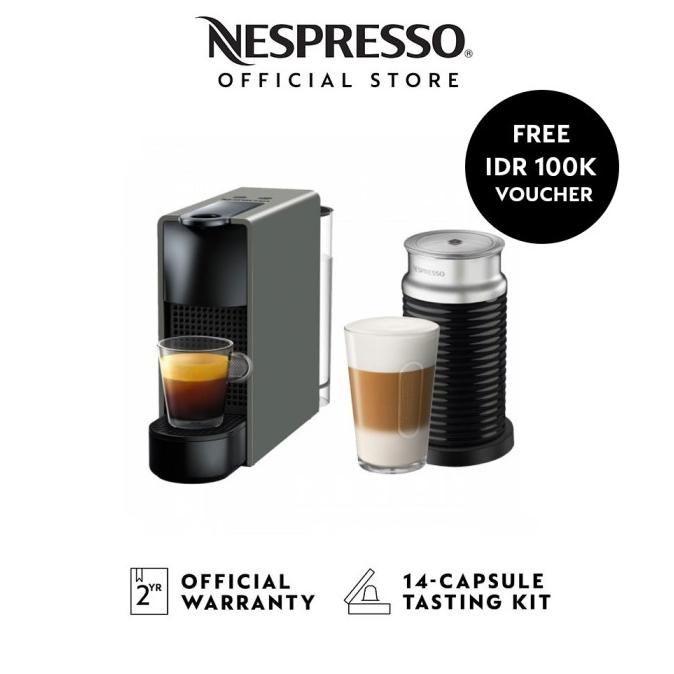 

[ COD ] NESPRESSO Essenza Mini C30 Coffee Machine, Grey with Aeroccino3 GRATIS ONGKIR Kode 40