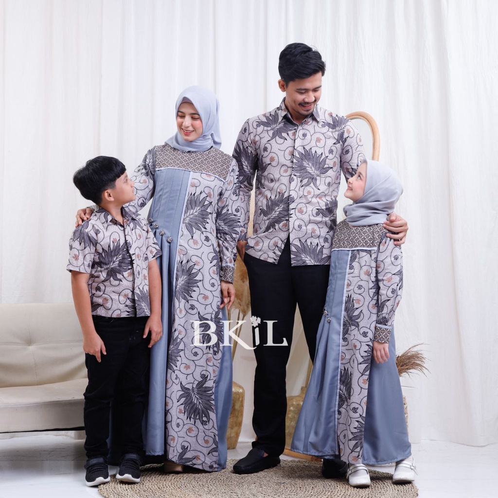 Baju Batik Couple Keluarga Family Modern Terbaru / Pakaian Batik Couple Family Kekinian Premium