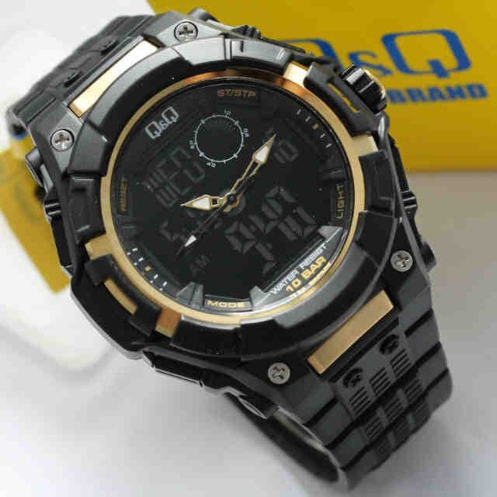 Q&Q QQ QnQ Analog Digital Jam Tangan Pria Karet GW80J001Y Original