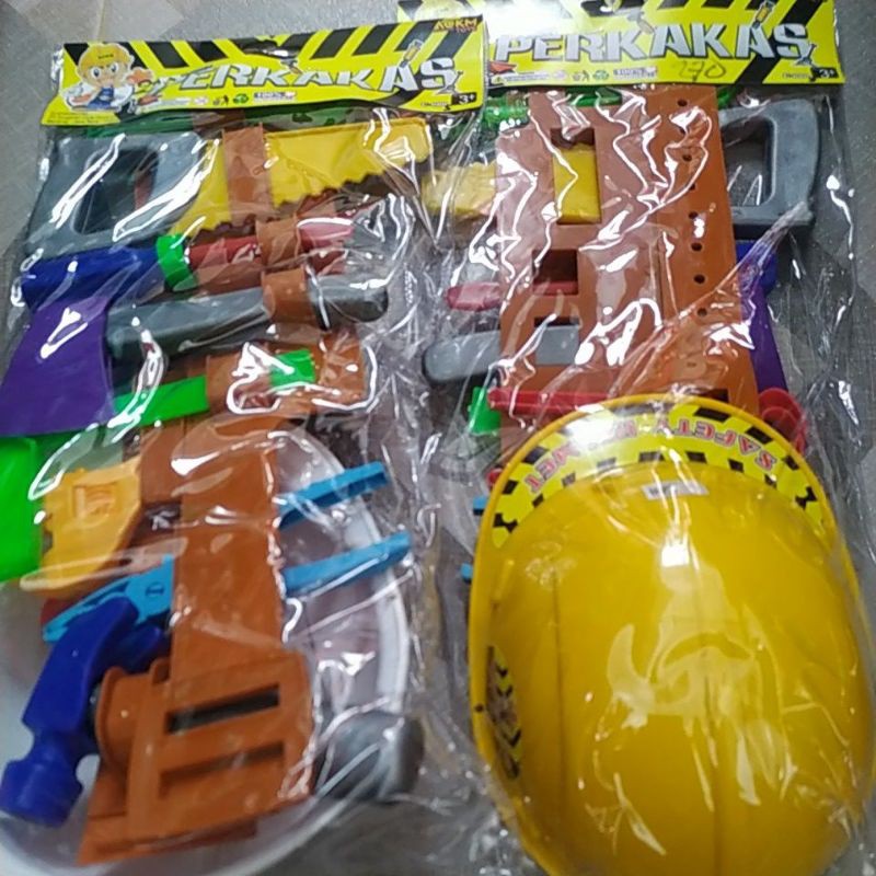 Mainan anak set perkakas alat pertukangan konstruksi