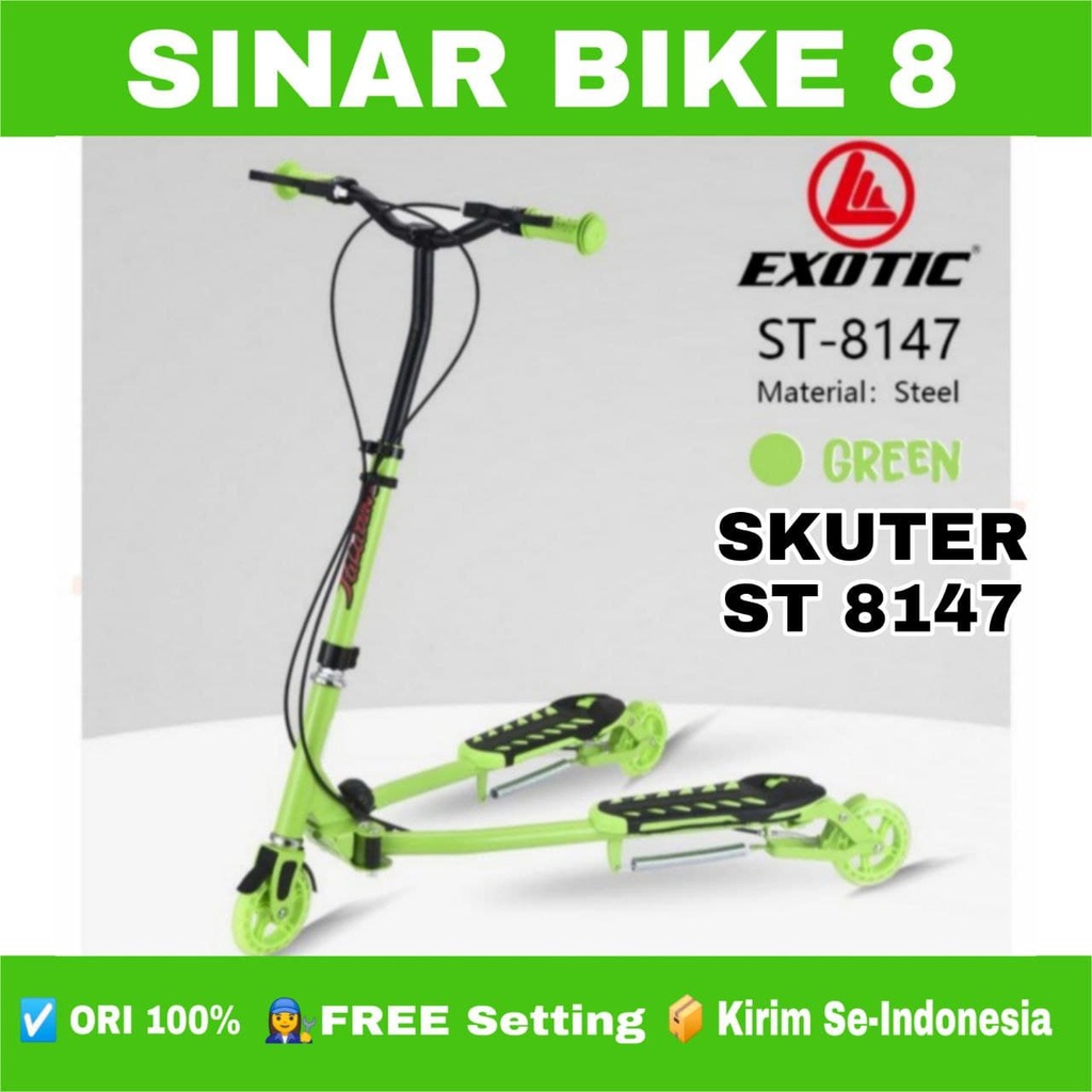 Skuter Anak Otoped EXOTIC ST 8147  Roda Tiga Layang Rem Bisa Dilipat