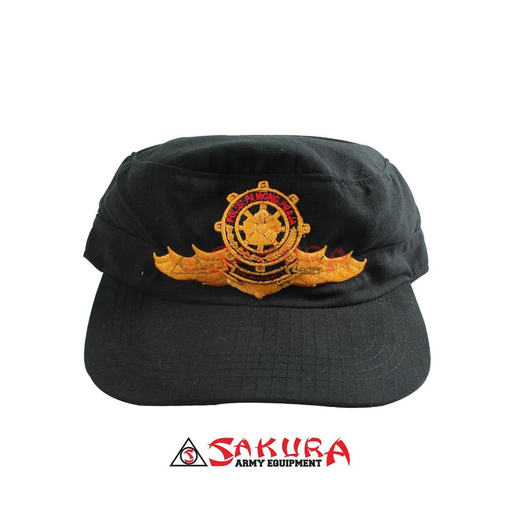 Topi POL PP Komando Wing Hitam Topi SATPOL PP