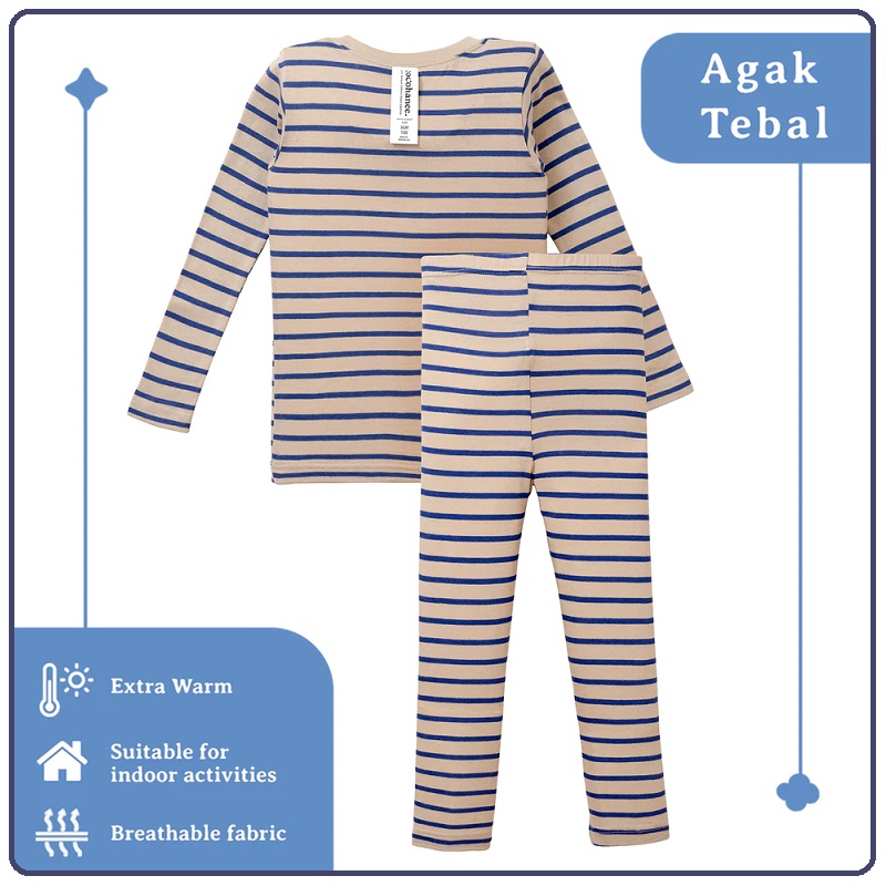 Cocohanee - Navy Blue In Brown | Baju Setelan Anak | Baju Tidur Anak