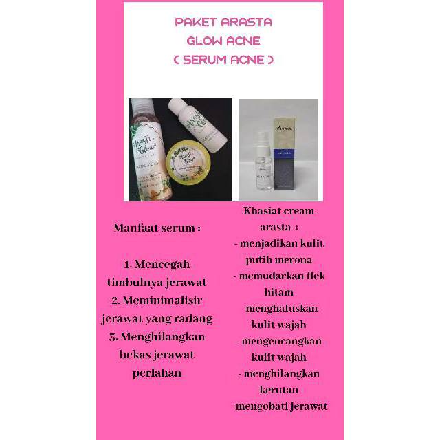 PAKET ARASTA GLOW ACNE TONER UKURAN 60ML BESAARR !!!