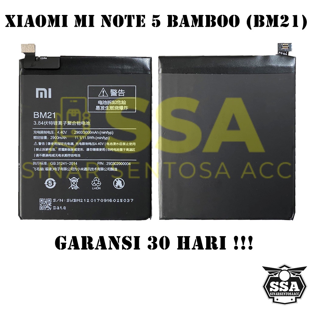 Baterai Xiaomi Mi Note 5 Bamboo BM21 MiNote5 Note5Bamboo Bambo Redmi BM 21 Original OEM Batu Batere Batre Battery Batrai Batrei ori hp Xiao Mi Garansi