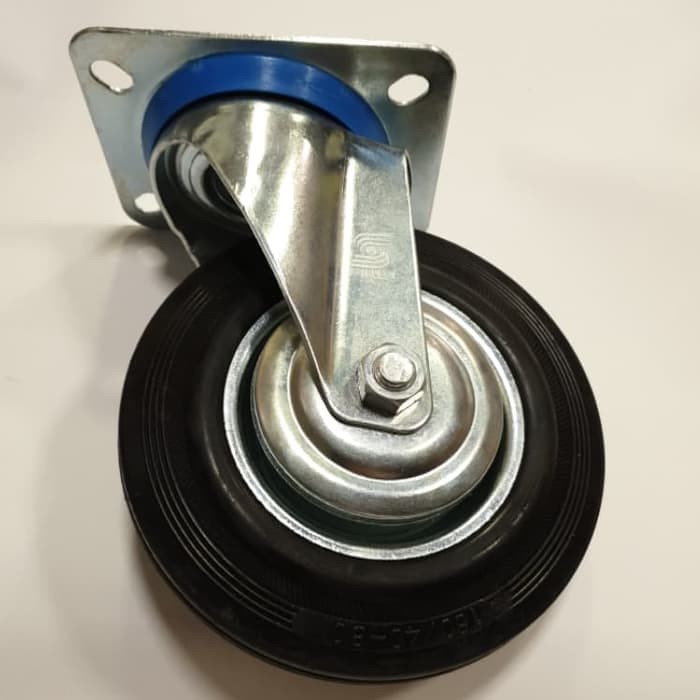 RODA ETALASE 5" inch/RODA KARET/RODA TROLLEY tipe HIDUP (berputar) /pc