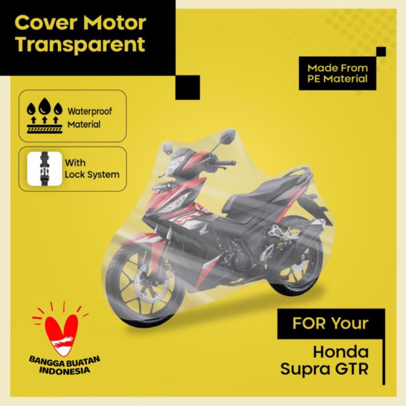 cover motor/Sarung motor Honda Supra GTR 150 plastik transparan waterproof berkualitas