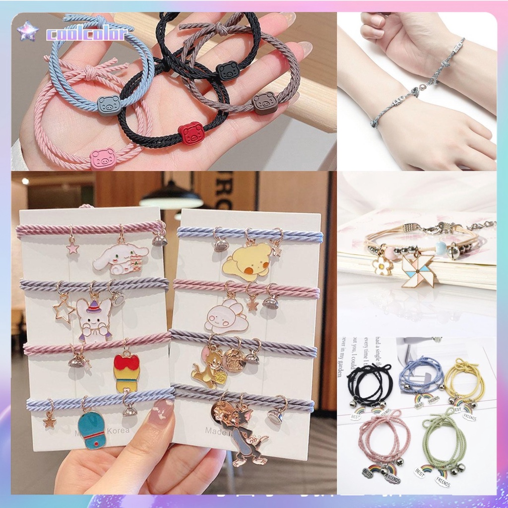 【Ready stock&amp;COD】1pasang / 2 pcs Gelang couple pasangan magnet Gelang Couple gelang couple magnet love Tali Karet Desain Astronot Untuk Unisex best friend fashion murah lucu