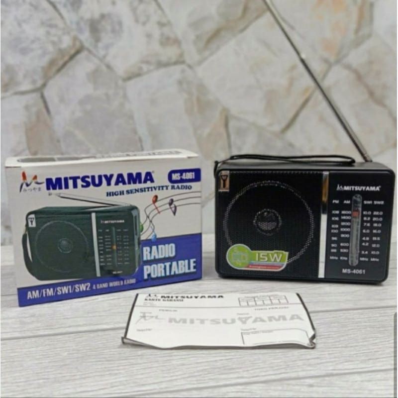 Radio Portable Mitsuyama MS - 4061 AM FM SW 4 Band World Radio