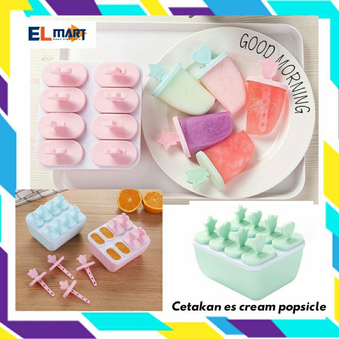 Cetakan Es Krim Stik Lolipop Popsicle Ice Cream 8pc Loli Mambo CES10