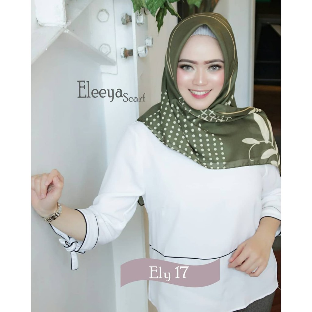 HIJAB SEGIEMPAT MOTIF ELY 17 || Eleeya Scarf