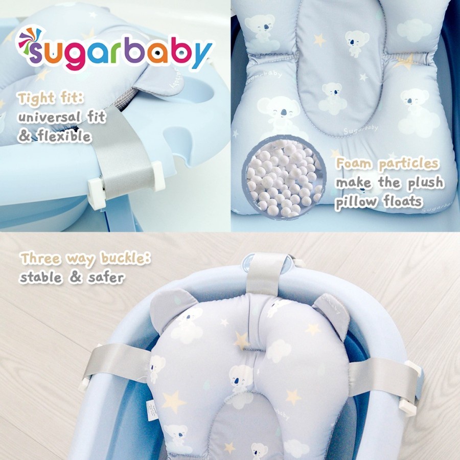 Sugar baby Ultrasoft Baby Bath Pillow &amp; Bath net/Bantal Mandi Bayi dan Jaring Alas Duduk Bak Mandi Bayi