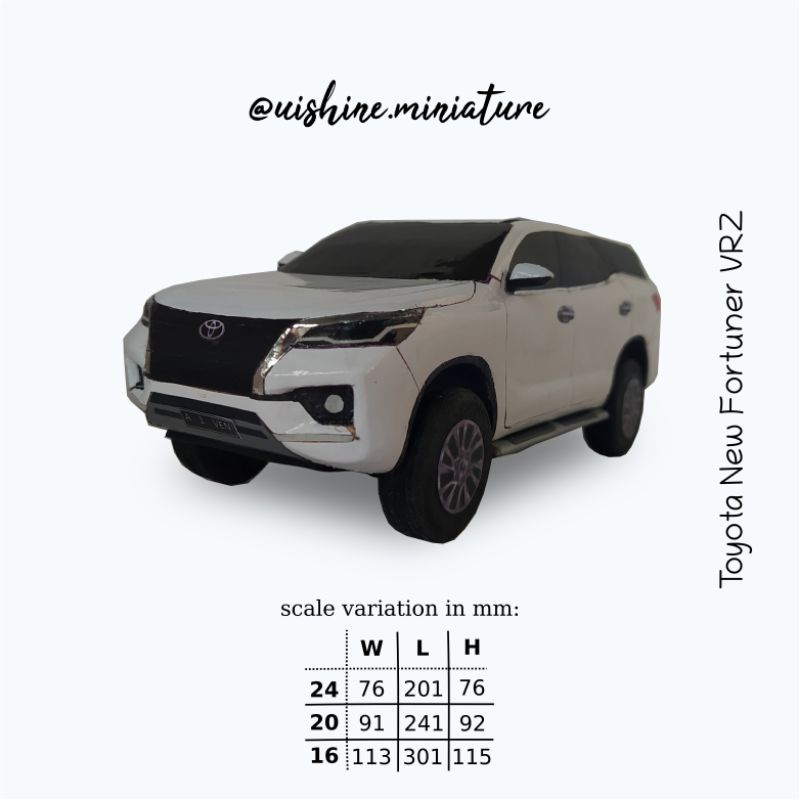 Diecast Miniatur Mobil Toyota Fortuner