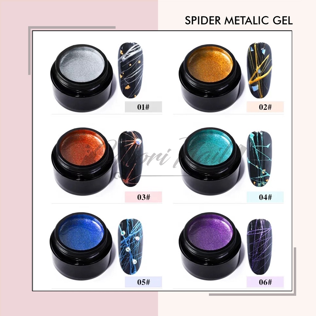 Spider gel metalic nail art wire drawing painting uv gel nails spider metalic