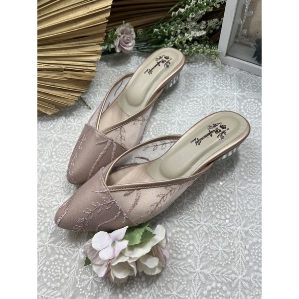 Rafaizoutfit sepatu wanita cantik rosegold annesha tanpa asesoris 3cm kaca