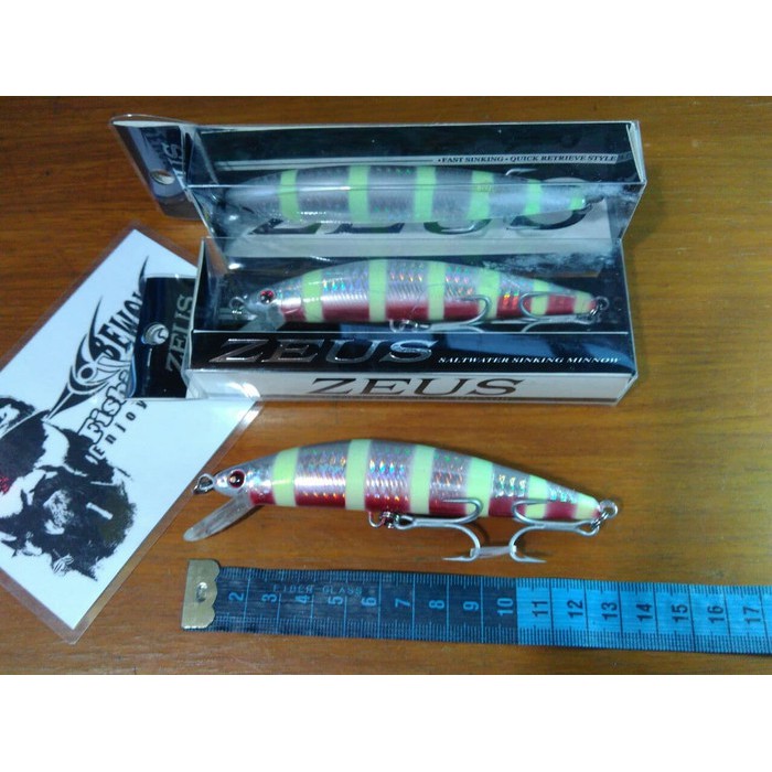 Langsung Order Lure Zeus Saltwater Sinking Minnow 38 gr - Silver Zebra GID terbaik