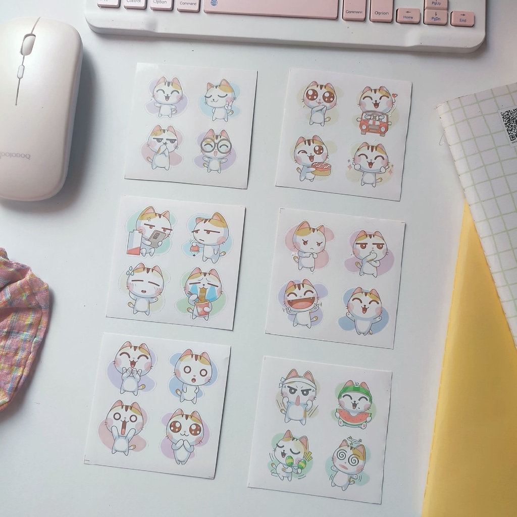 STIKER CUTE KITTEN AESTHETIC STIKER CASE HP STIKER TUMBLR SET