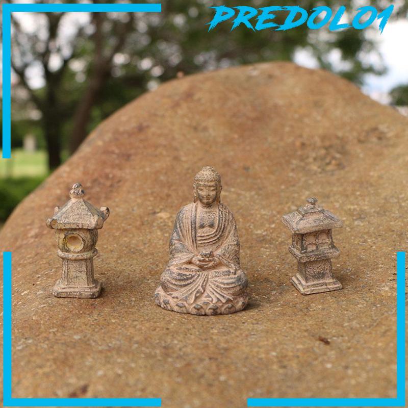 [PREDOLO1] Small Buddha Statue Decorative Creative DIY Accessories for Garden Balcony Mini