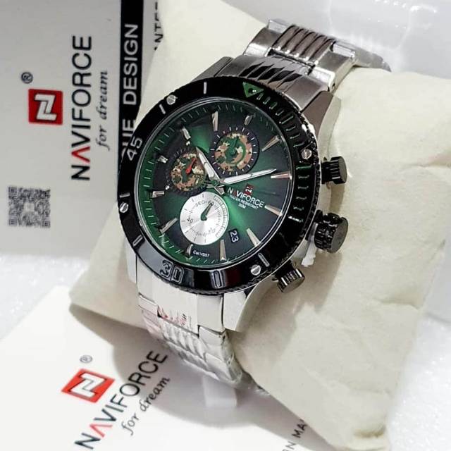 JAM TANGAN RANTAI PRIA NAVIFORCE CHRONO 4,5CM