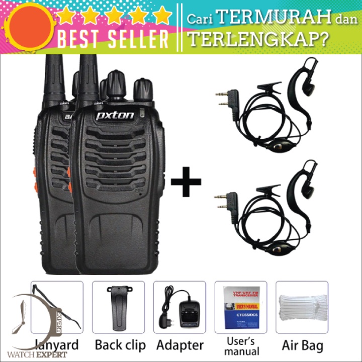 Bisa COD 1 Pasang Radio HT Walkie Talkie Single Band 16CH UHF - PXTON BF-888S