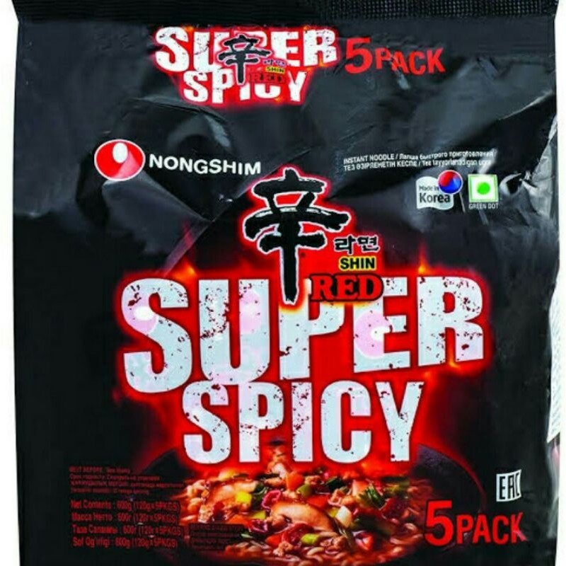 

Nongshim Shin Red Spicy - Mi Instant Rasa Pedas Multi Pack 5*120gr