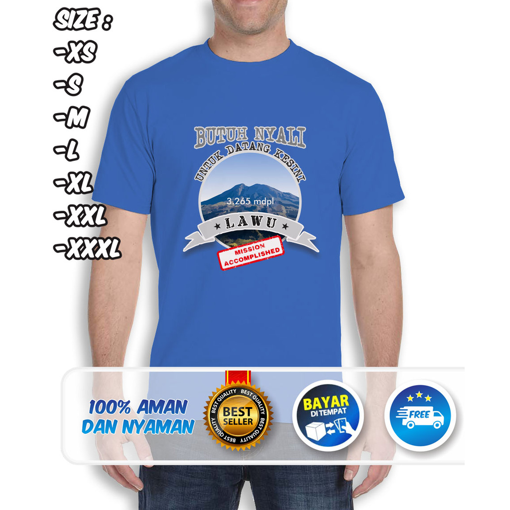 Kaos Gunung LAWU Pendaki Pria Wanita Terbaru - MDPL - Outdoor Adventure - COD -LBSK (190715)