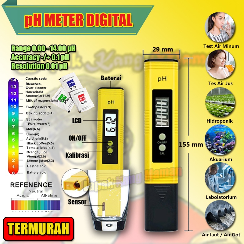 PH Meter TDS / EC Meter Alat ukur Hidroponik Kualitas Air Aquarium Keasaman Air