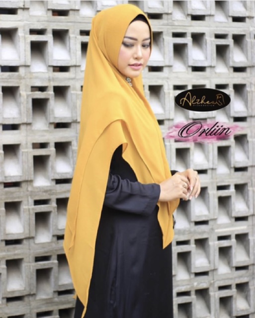 ALZHEA Hijab Instant Premium - ORLIN KHIMAR Sifon Ceruty - Hijab Syar'i Hoddy Plain Sifon Premium