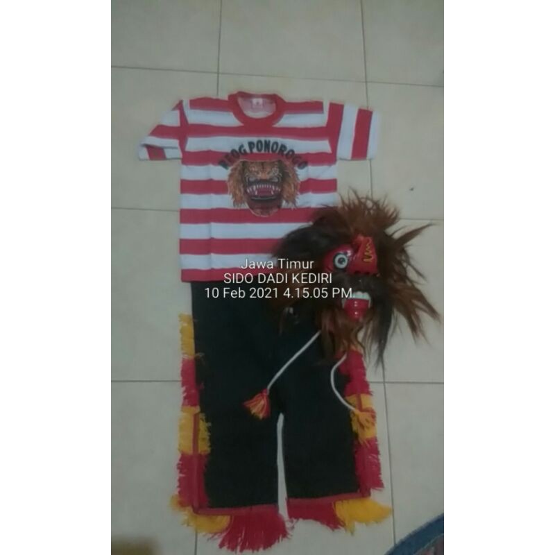 kostum ganongan baju topeng ganong stelan reog Ponorogo barongan anak