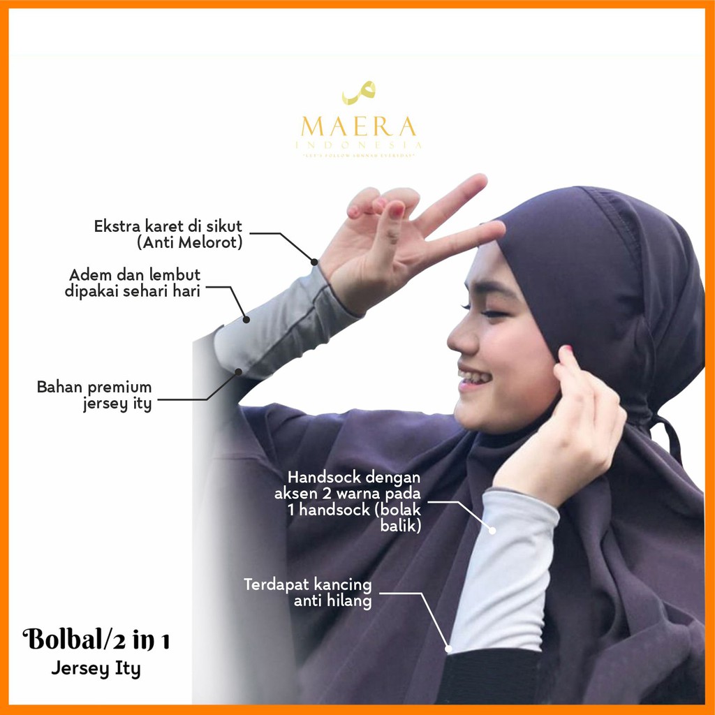 Manset Tangan Wanita Bolak Balik Pendek bahan Jersey by Maera