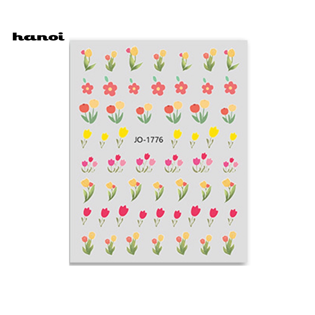 Stiker Kuku Motif Bunga Tulip Tiga Dimensi Reliable