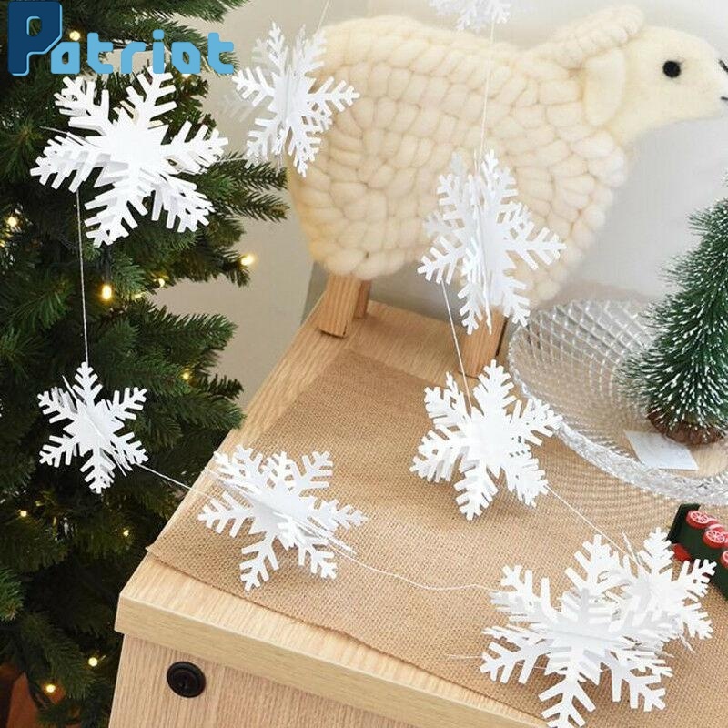 1pc Snowflake Ornaments Decoration With A Length Of About 3M  White Paper  For Xmas House Decoration