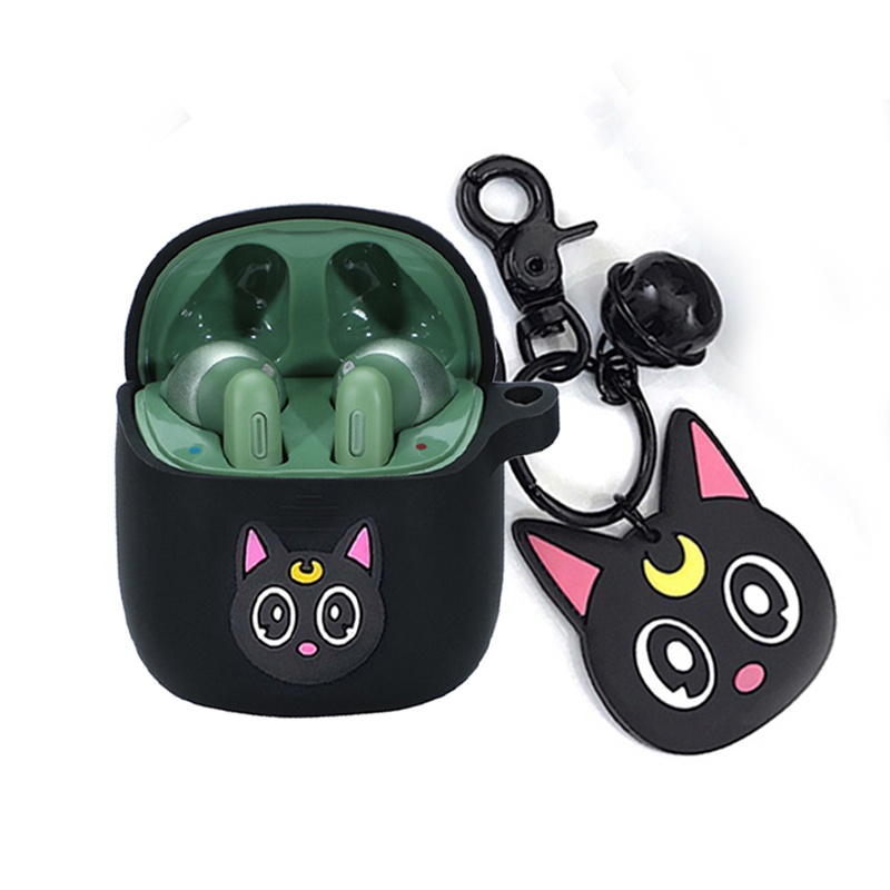 Casing Silikon Motif Kartun Kucing Lucu + Gantungan Kunci Untuk JBL tune 220 / t220 / 225