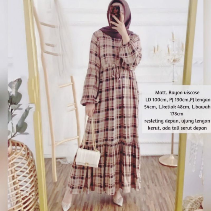 ASTRID MAXI DRESS RAYON ARMOR PREMIUM-Prilly dress moca