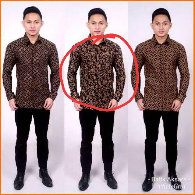 Kemeja Batik Pria Ppbtk07 Wsa04 Lengan Panjang /kemejapria/kemejabatik/batikpria/batikmodern M L Xl