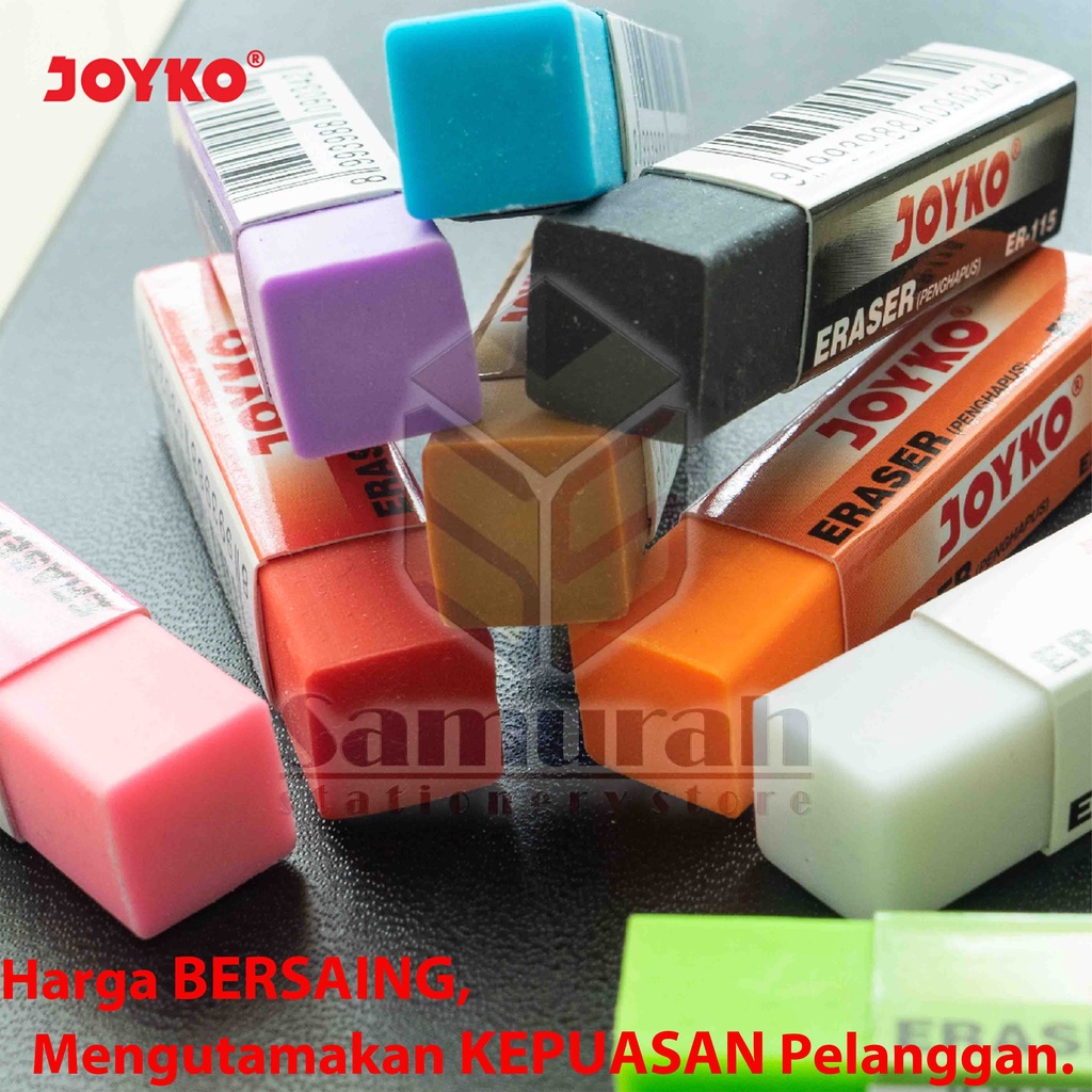 

H7Y Penghapus Pensil Joyko ER-115 Tanggung ( 30 Pcs ) / Eraser ER 115 Colours / Hapusan Stip Pencil