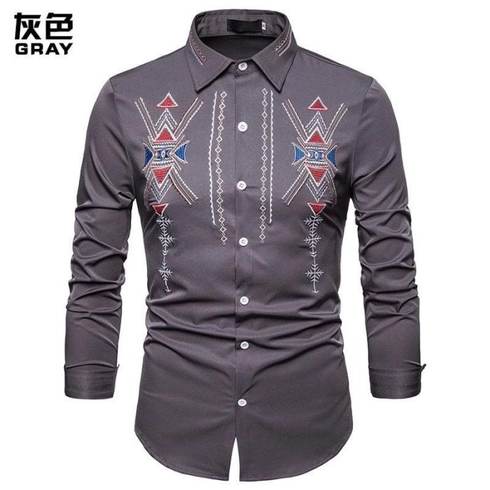 Hem Pria Lengan Pendek Kemeja Pria Import Kekinian Keren Lengan Panjang Q2U7 Dewasa Tenun Polos Kota
