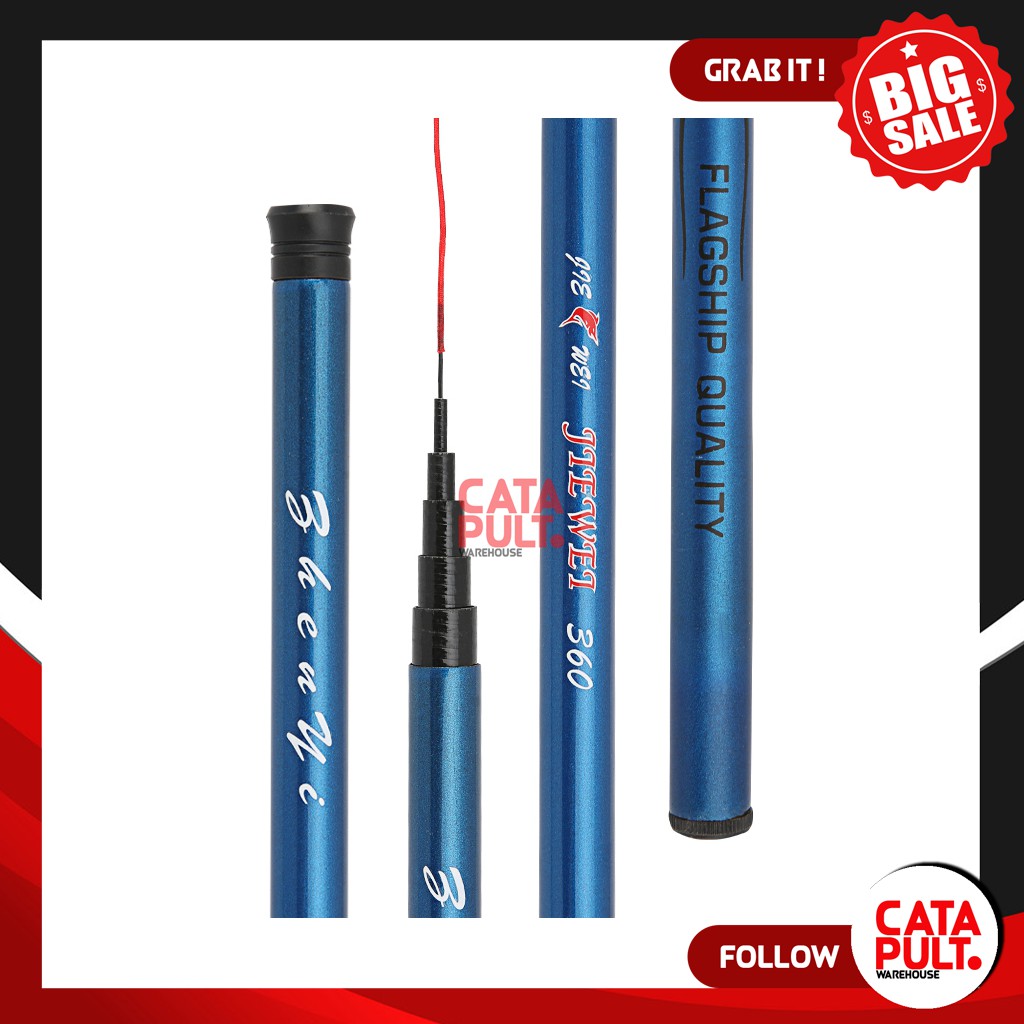 Tegek Joran Alat Pancing 2.7 Meter Fiberglass Fishing Rod Blue - CTP