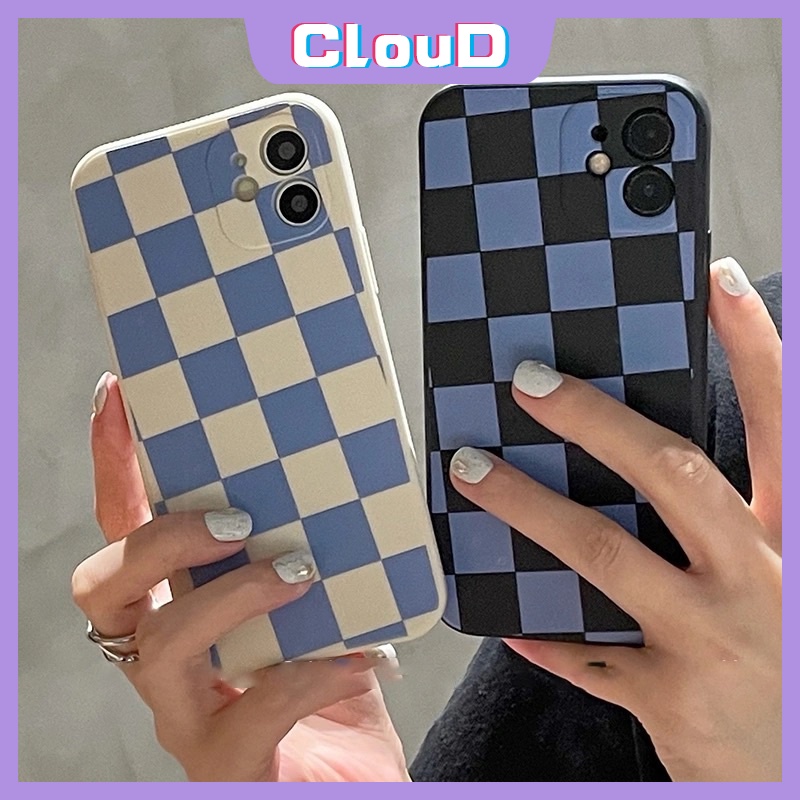 Soft Case Tpu Motif Catur Untuk iPhone XR X XS max 11 12 13 pro max 7 8 Plus 6 6s Plus SE 2020