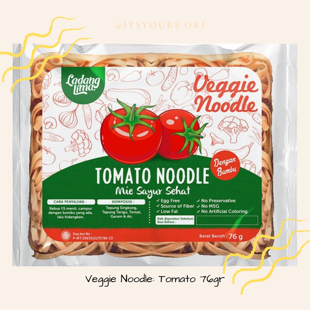 

Mie Sayur Sehat Varian Tomat 76 gram