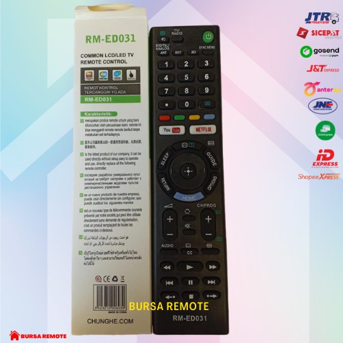 Remot / REMOTE SMART TV SONY ED031 BRAVIA LCD/ LED 3D / 3DIMENSI YOUTUBE NETFLIX MULTI UNIVERSAL