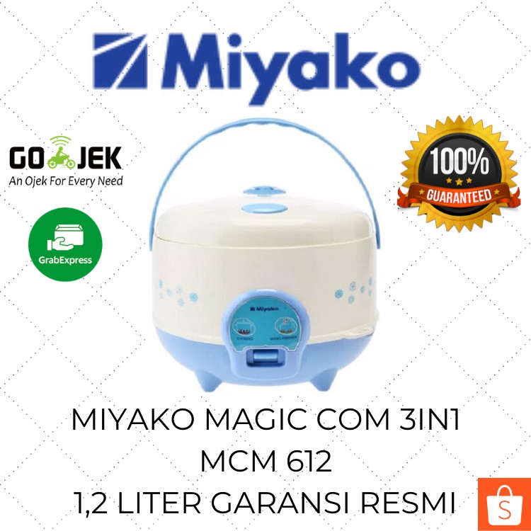 Miyako Magic Com Mini 1.2 Liter MCM 612 3in1 / Rice Cooker Murah / Mejikom Kecil / Mejicom Jar Mini