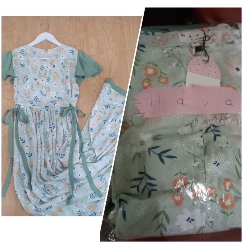 haya homedress maya olive NEW by hayabahfen no second preloved daster rayon homewear nadjani ditsy a
