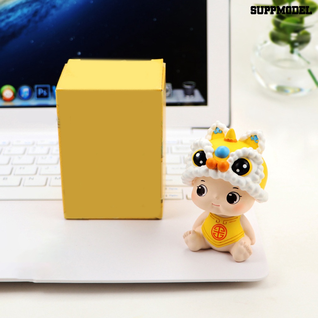 Ornamen model Kepala Bobble Bahan Resin Anti Pudar Untuk Interior Mobil