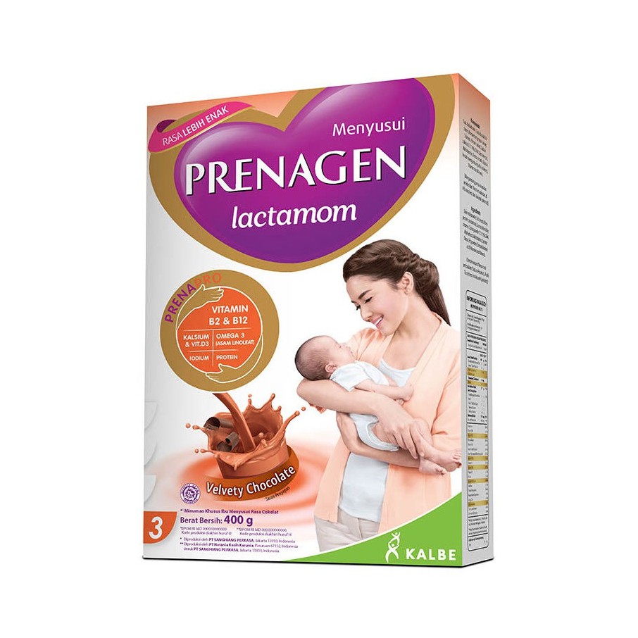 PRENAGEN Lactamom Susu Velvety Coklat Box - 400gr