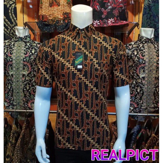 Hem batik kemeja batik lengan pendek slimfit batik distro anak muda kekinian motif keris